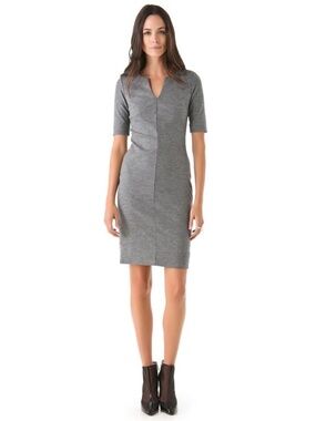 NEW Diane Von Furstenberg Wool Blend Aurora Dress Heather Grey 14